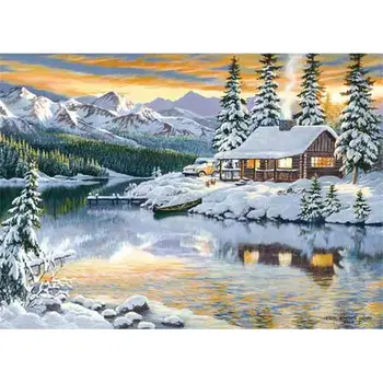 

5D DIY Diamond Painting Scenic Diamond Embroidery Winter Snow Full Square Rhinestones Embroidery Home Decor Diamonds Mosaic