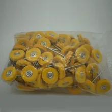 Желтый шлифовальный суконный Диск щетка 6X22 мм Вращающаяся круглая Полировка Инструмент для Dremel 100 шт