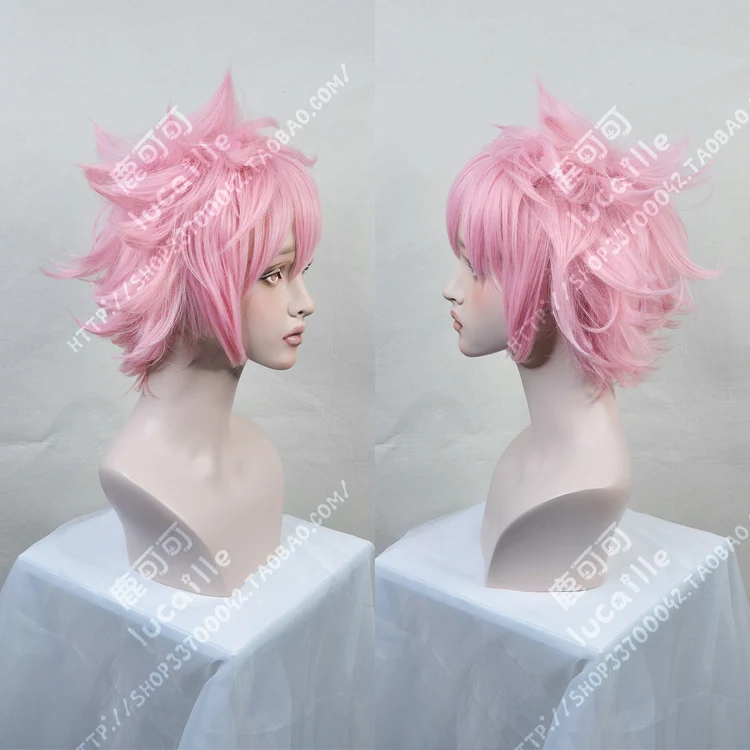 Парик из синтетических волос Boku no Hero Academia Ashido Mina Короткие Розовые термостойкие