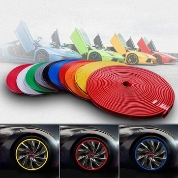 

8M Car Hub Trim Decoration Anti-Collision Strip Wheel Rim Protector Ring Wheel Tire Edge Changer Guard Styling stickers