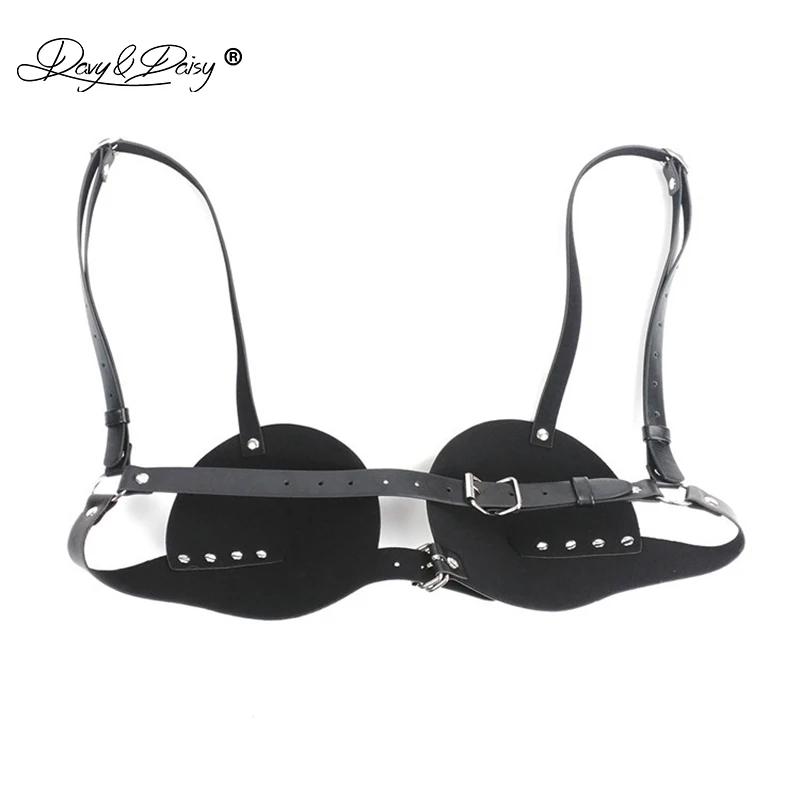 DAVYDAISY Women Sexy Bra PU Leather Bralette Porn Intimates Sexy Lingerie Cropped Top Female Underwear Erotic Bras BR501