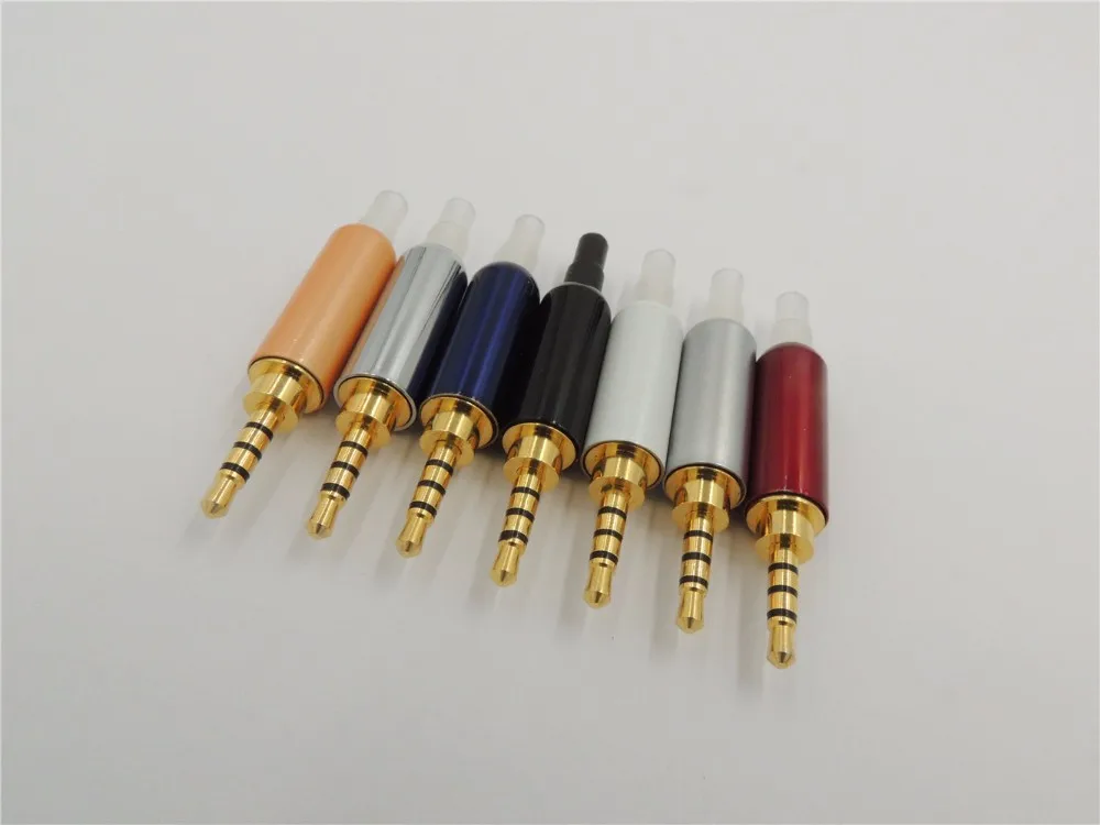 Copper gold stereo 2 5mm 4 pole male repair headphone jack Solder cable adapter connection audio plug connectors