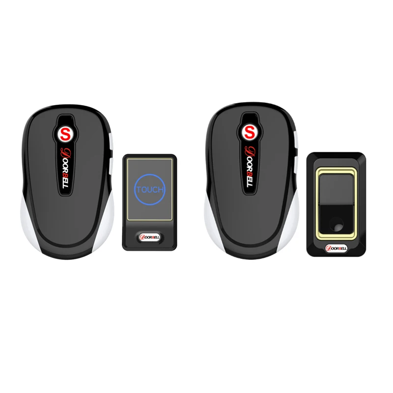 

US EU Standard Wireless Doorbell, Waterproof Plug-in Door Bells with 1 Touch Sensor Button and 1 Door Chime for Home Office