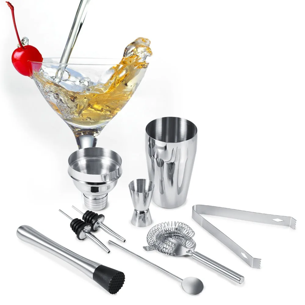 8Pcs 550ML Cocktail Set Bartender Kit Stainless Steel Cocktail Shaker Mixer Drink Wine Tools Kit Bar Accessories Bartender Tools 8Pcs 550ML Cocktail Set Bartender Kit Stainless Steel Cocktail Shaker Mixer Drink Wine Tools Kit Bar Accessories Bartender Tools