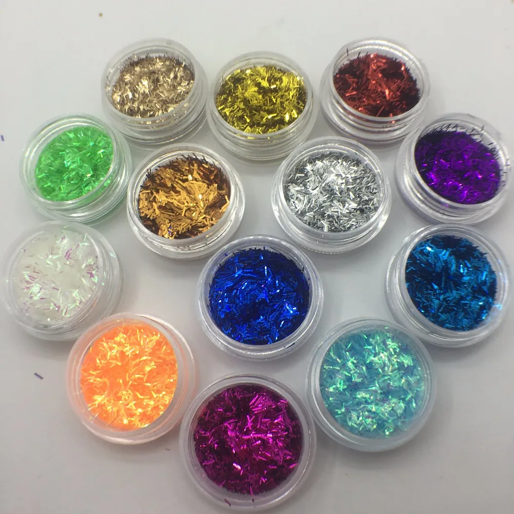 

Nail art shiny box mixed color 14 design, mini, long, hot fashion, nail, sequins, nail decorations.
