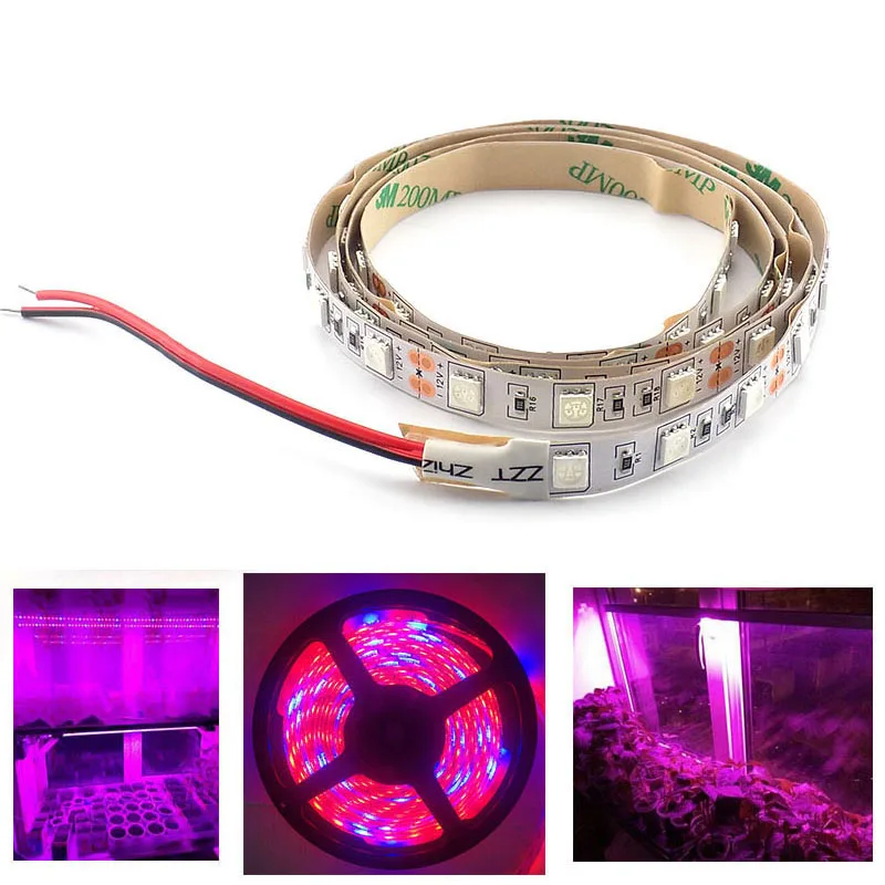 1 м 2 м 3 м светодиодный завод светодиодная лента для освещения растений свет 5050 чип лампа водонепроницаемый DC 12 В для овощей цветок гидро