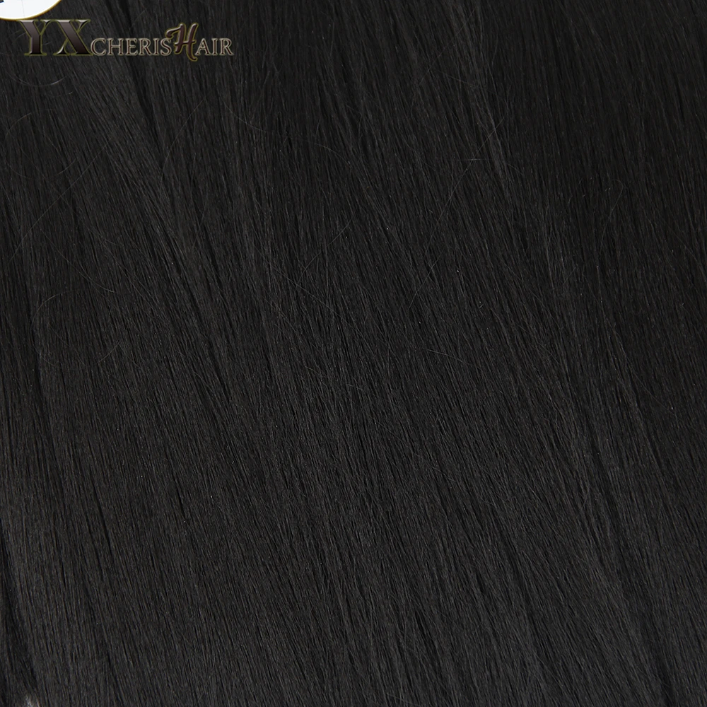 YXCHERISHAIR 8-14 дюймов Натуральные Черные Синтетические прямые волосы Yaki плетение афро двойной уток 5 шт./упак. термостойкие наращивание волос