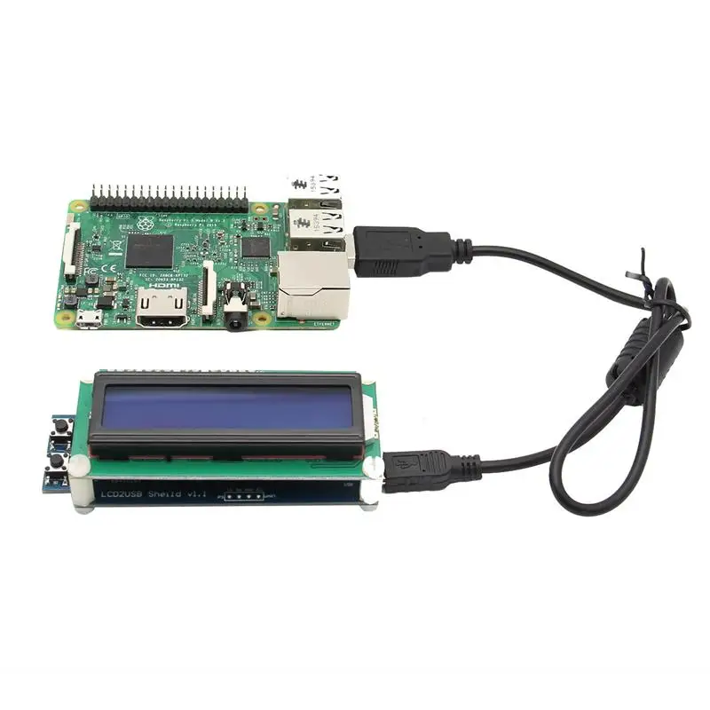 Горячая новинка 1602 RGB ЖК-дисплей экран с USB портом для Raspberry Pi 3B 2B B+ Windows Linux