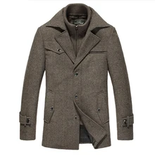 Зимнее шерстяное пальто, мужская приталенная куртка, Мужская модная верхняя одежда, теплые мужские повседневные куртки, пальто, шерстяное бушлат размера плюс XXXXXL