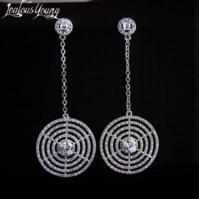 2017 темпераментные круглые длинные висячие серьги модные ювелирные изделия с