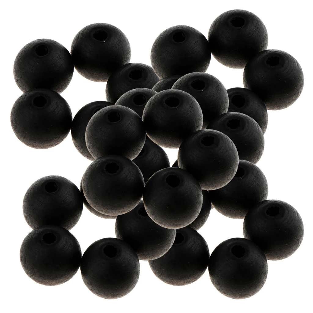 30 Pieces Dyed Color Natural Wood Spacer Loose Beads Necklace Bracelet Charms Findings 20mm