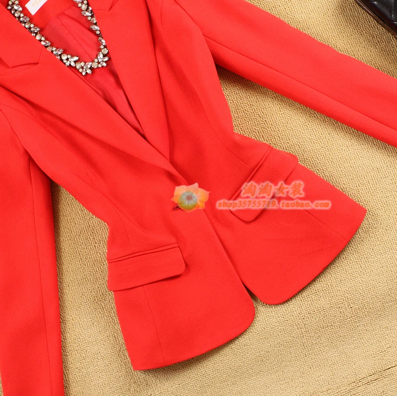 Commuting fashion Women 2 Pieces /Set Womens Business Suits red Pants Suit Formal OL Business Suit Long Sleeve trouser suit new