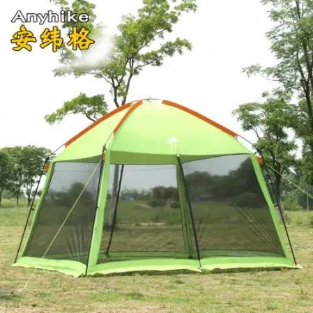 Army Green ВЫСОКОЕ КАЧЕСТВО Одиночная Слои 5-8Person Семья вечерние гардон Пляжная палатка Бельведер навес для защиты от солнца беседка москитная сетка 2 Цвета - Цвет: Army Green