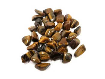 

Tiger Eye Tumbled Stone Polished Natural Crystal Healing Chakra Stone Pendant Approx 1" 10pcs/lot