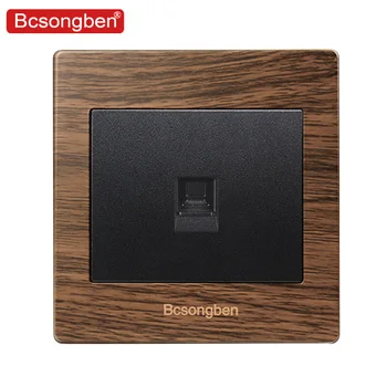 

Bcsongben, 1 Gangs Wall Computer Socket / Outlet Wood grain material , Weak electricity Without Plug adapter
