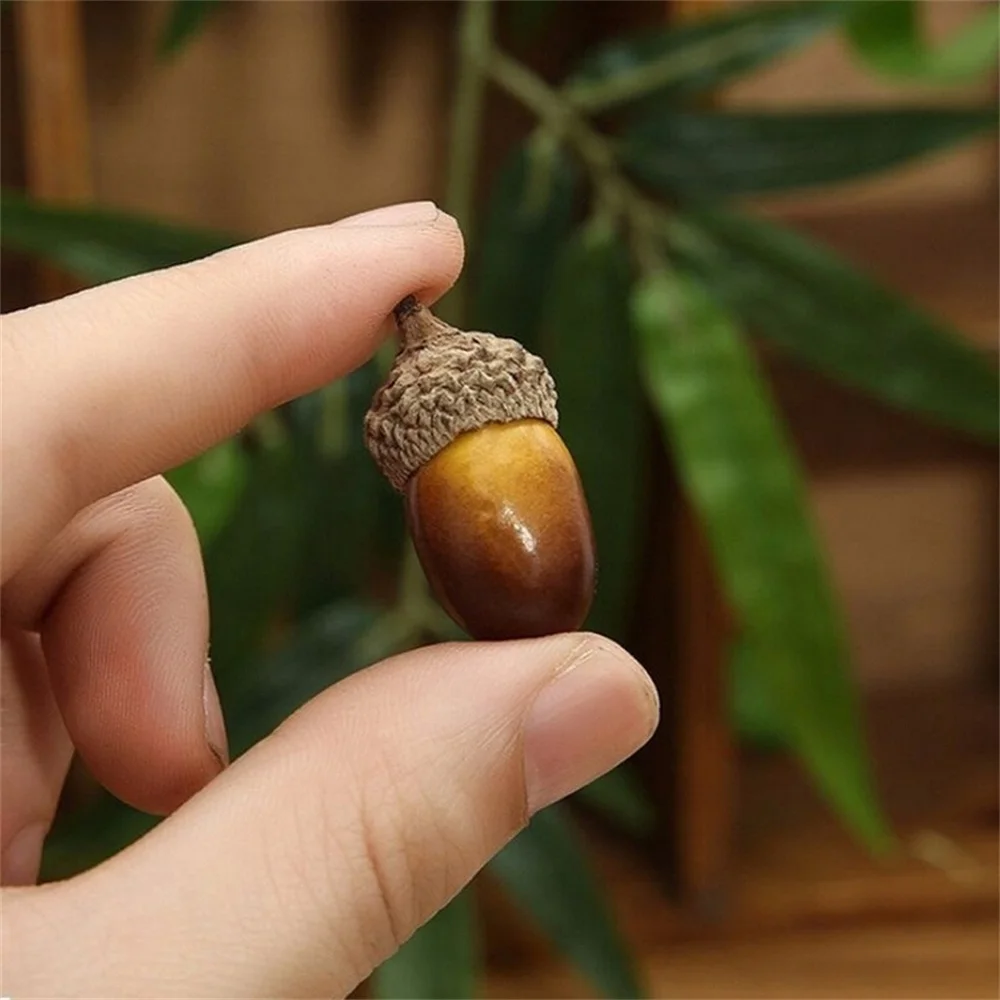 

10x Small Acorn Sell Simulation Christmas Foam Decorations Acorn Autumn Harvest Decorative Table Top Decorations