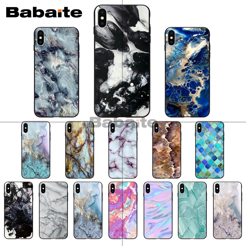 Для iphone 11pro max Акварельная мраморная плитка камень черный мягкий чехол для