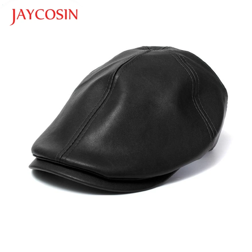 JAYCOSIN Новая мода Винтаж искусственная кожа берет кепки для мужчин и женщин