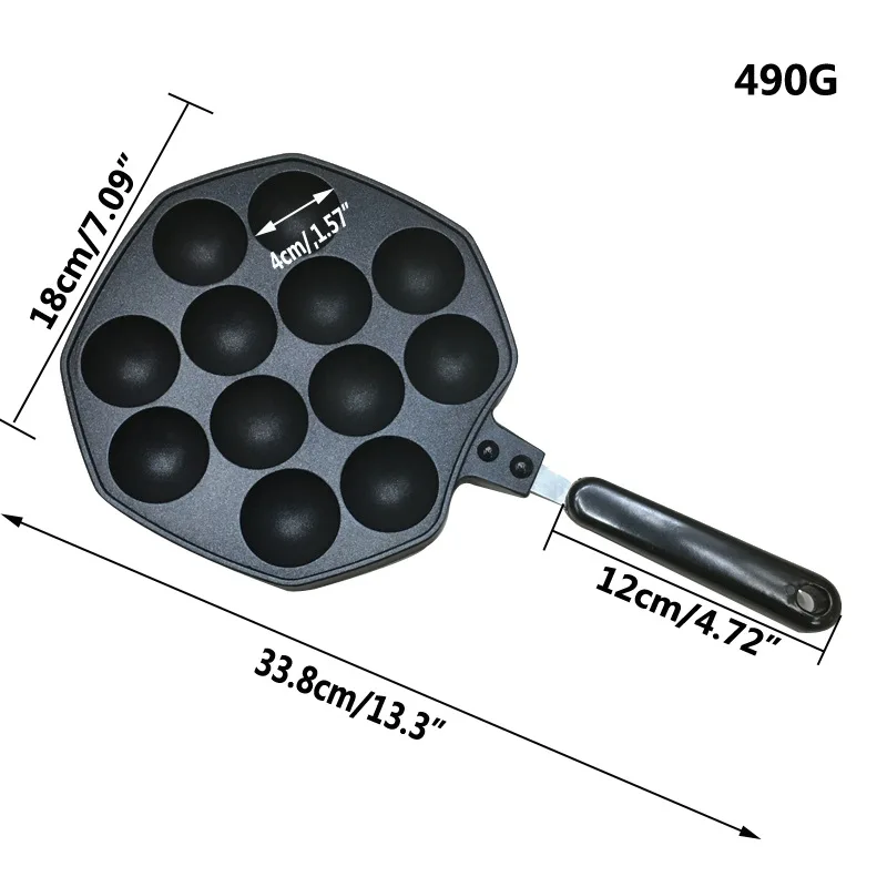 1 шт. 12 отверстий такояки сковорода Осьминог шарики производитель форма для гриля горящая пластина с ручкой DIY кухонный инструмент LB 513