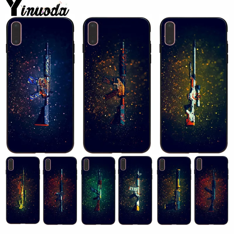 

Yinuoda AWP Sniper Rifle Asiimov CSGO Popular Design Case cover Shell for Apple iPhone 8 7 6 6S Plus X XS MAX 5 5S SE XR
