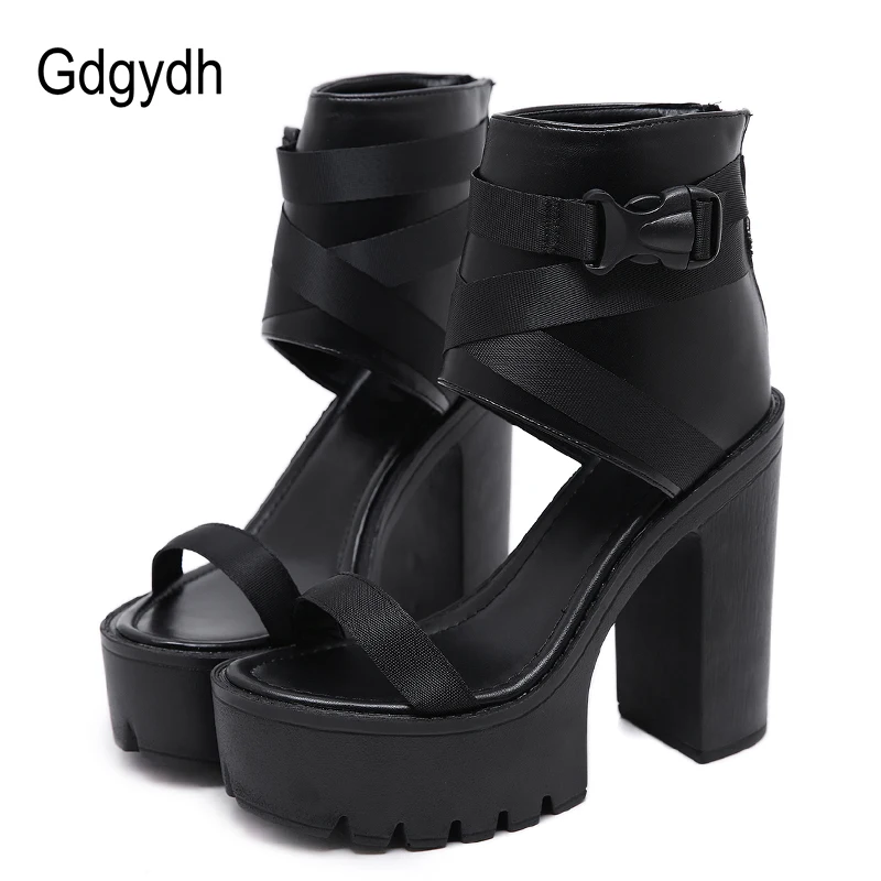 gorg ankle wrap block heel