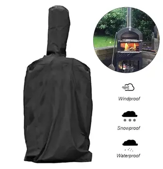 

Black Outdoor Pizza Oven Cover Oxford Cloth Wood-Fired Charcoal Fired Bread Oven Smoker BBQ Rain Cover bbq tools