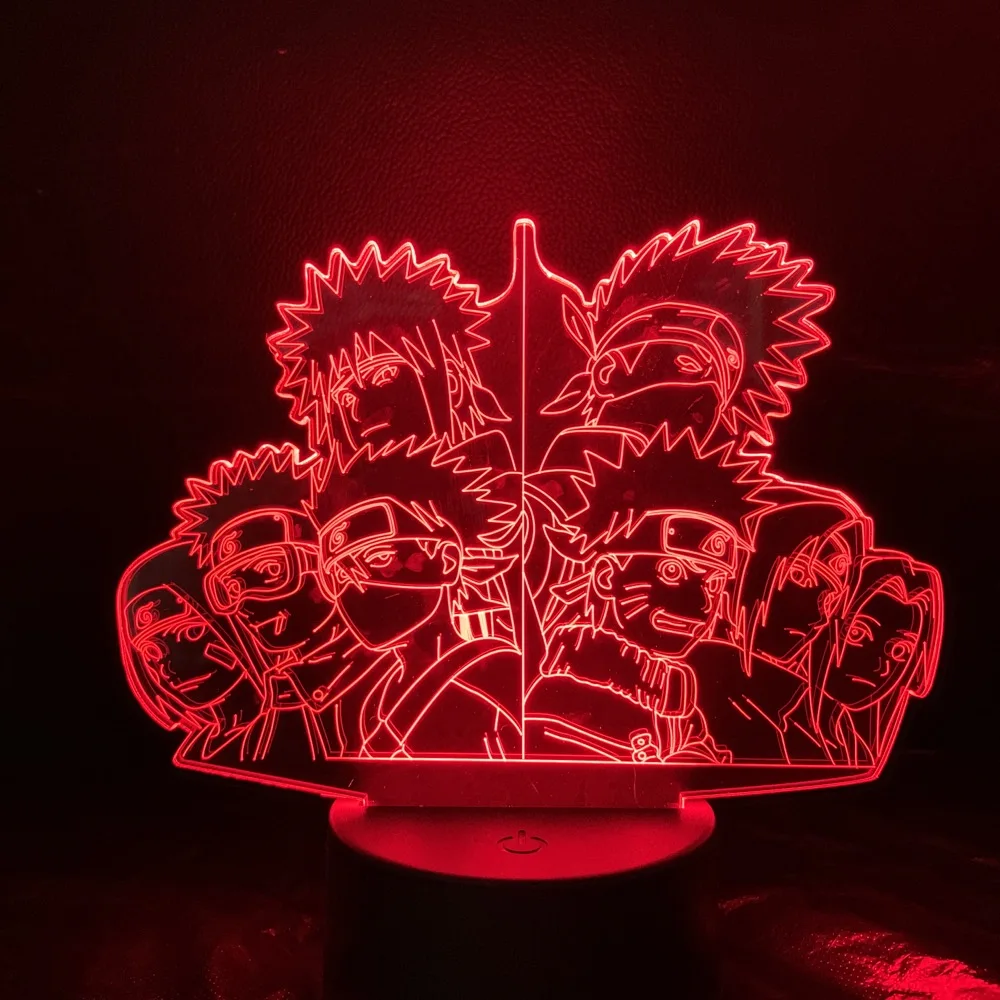 Hokage Наруто фигурка Usb 3d светодиодный ночной Светильник Gaara сенсорный датчик декоративный светильник s для мальчиков Детский подарок kakahi настольная лампа прикроватная