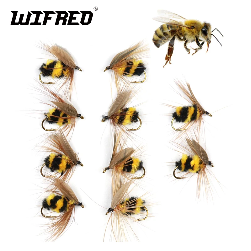 

Wifreo 10pcs #10 Artificial Insect Bait Bumble Bee Fly Trout Fishing Lures