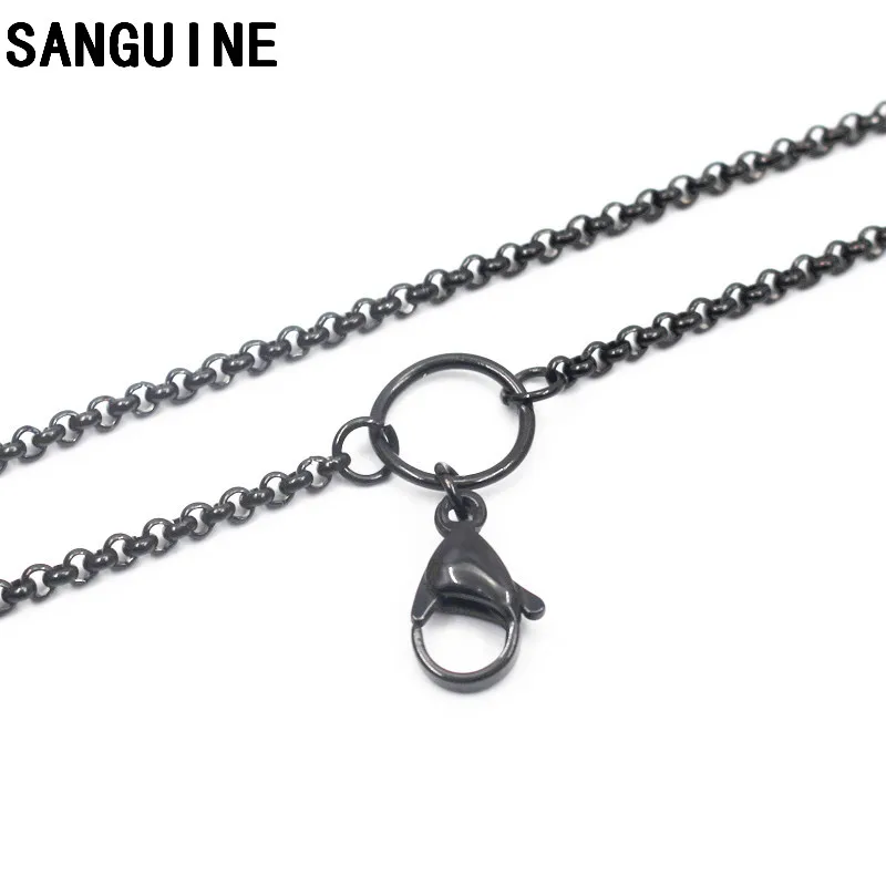 

New Arrival 5pcs/lot black Stainless Steel Floating Locket Chains 80cm Chain Necklace For Men Necklace DIY Women Jewelry