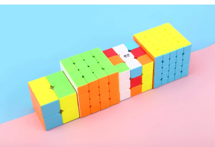 QIYI без наклеек 4 шт. набор магический куб 2x2x2 3x3x3 4x4x4 5x5x5 скоростной куб вращающийся Гладкий Cubo Magico классические детские игрушки QY2345SET