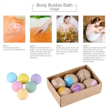 

6Pcs Bath Salt Bombs Bubble Salts Ball Oil Sea Salt Handmade SPA Stress Relief Skin Care Exfoliating Mint Lavender Flavor