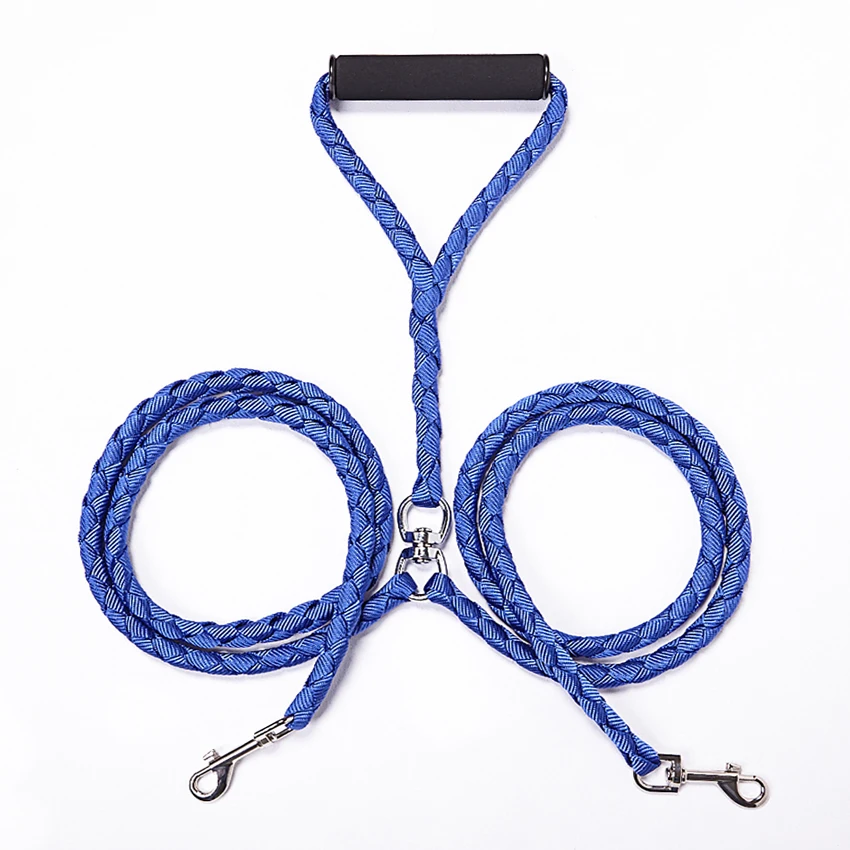 

Free Shipping pet leash lead Double Dog Leash No-Tangle Dual Leash For Two Dogs To Walk in high quality with 4 colors
