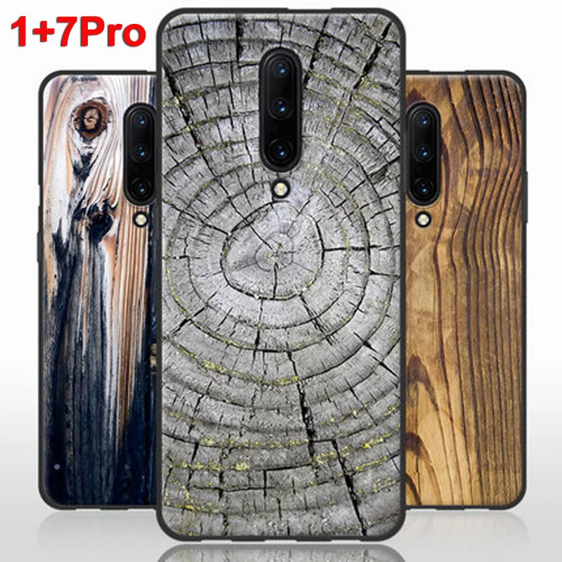 Силиконовый бампер для Oneplus 7 pro чехол 7pro мягкий ТПУ дерево камень стиль задняя