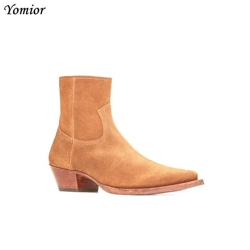 New Classic Brand Design Genuine Leather Men Ankle Boots Fashion Autumn Winter High Quality Chelsea Boots Dress Platform