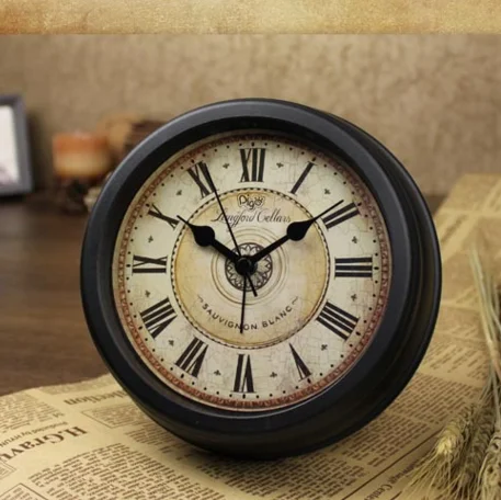Creative 5 inch Classic Clock Vintage Alarm Clocks Circular Roman Numerals Needle Quartz Clock Antique Metal Desktop Table Clock Creative 5 inch Classic Clock Vintage Alarm Clocks Circular Roman Numerals Needle Quartz Clock Antique Metal Desktop Table Clock
