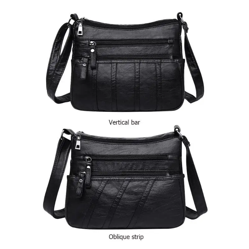 Новая модная женская сумка через плечо, Черная мягкая кожаная сумка на плечо, лоскутные сумки-мессенджеры для женщин