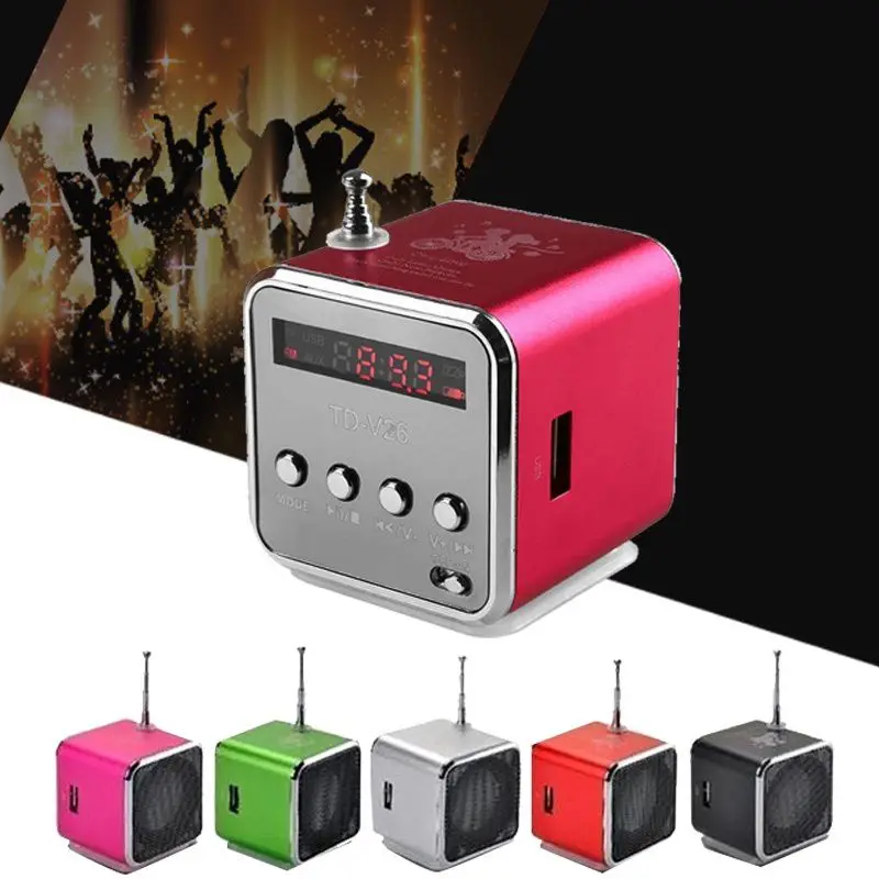 

Portable Micro SD/TF FM Radio Mini USB Stereo Super Low-sound Speaker Music Player Portable Outdoor Music Speakers for MP3