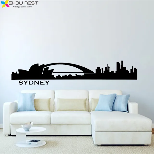 australia sydney skyline wall decal city silhouette vinyl stickers