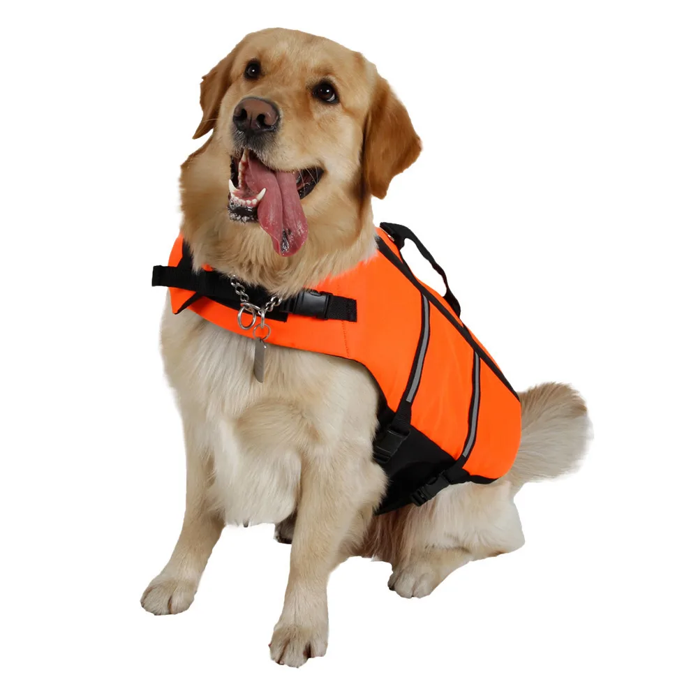 Светоотражающий спасательный жилет для собаки, кошки, жилет для плавания, для безопасности, большая средняя Одежда для питомцев, одежда для собак