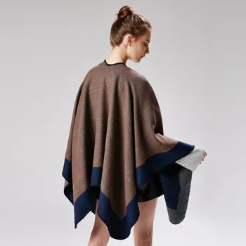 

New Hot Sales 2020 Winter Poncho Fashion Cashmere Scarves For Women Knit Shawl Tassel Cape Thicken Lady Blanket Female