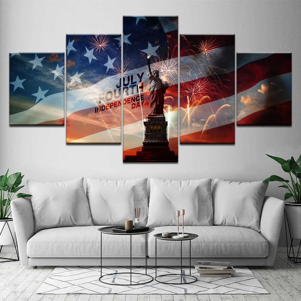 

5 panel large poster HD printed painting Statue of Liberty frag canvas print home decor wall art picture for living room Artwork