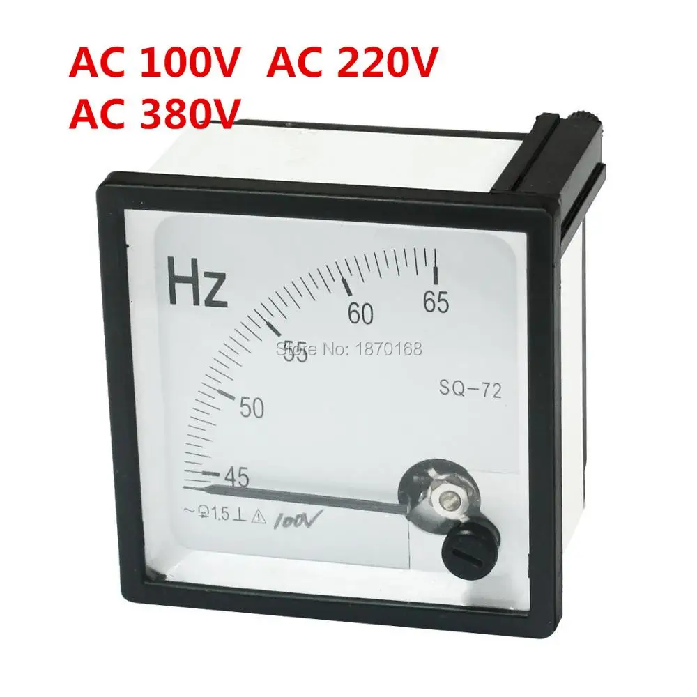 SQ-72 45-65 Гц частоты AC100V AC220V AC380V SQ72 аналоговый измеритель в панель 1,5 Класс точности тестер 72*72 мм