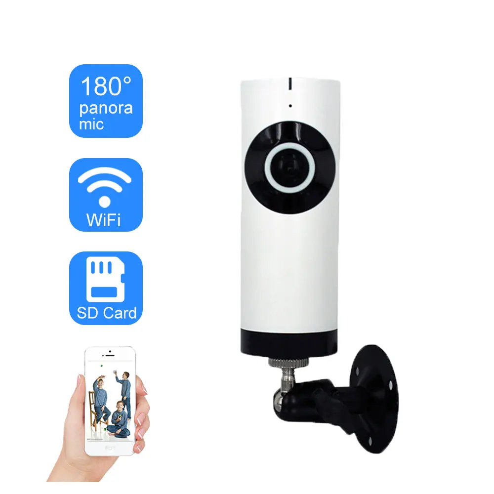 

WIFI IP Camera Home Security 720P Fisheye Lens 180 Degree Panoramic Wireless CCTV Camera Cloud Storage Two Way Audio SD Card