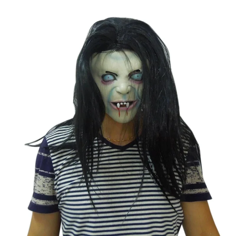

Halloween Horror Grimace Ghost Mask Latex Material Vivid Realistic Scary Mask With Wig
