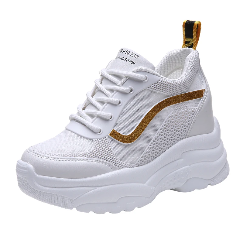 gold platform trainers