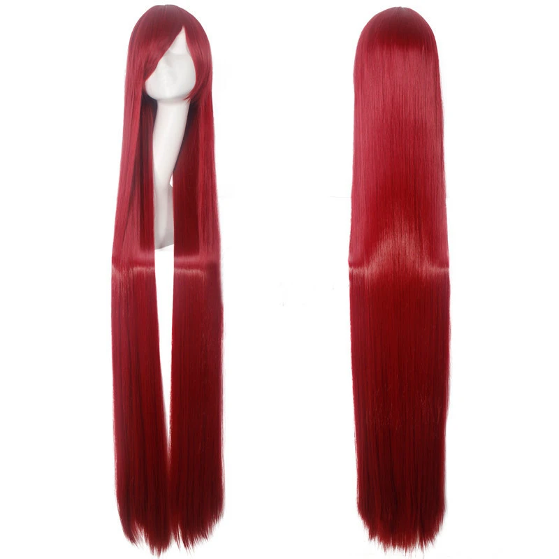 

Anime Basic Long 150CM Straight Red Women Lady Hair Cosplay Wig Heat Resistant