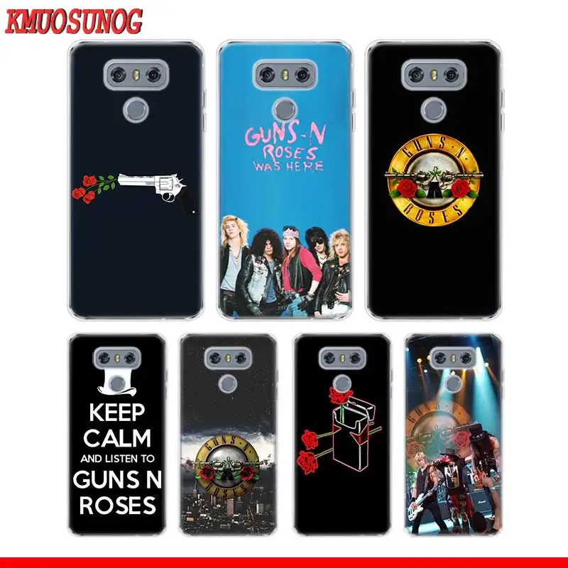 

Transparent Soft Silicone Phone Case guns n roses for LG Q7 Q6 V40 V30 V20 G7 G6 G5 ThinQ Mini Plus