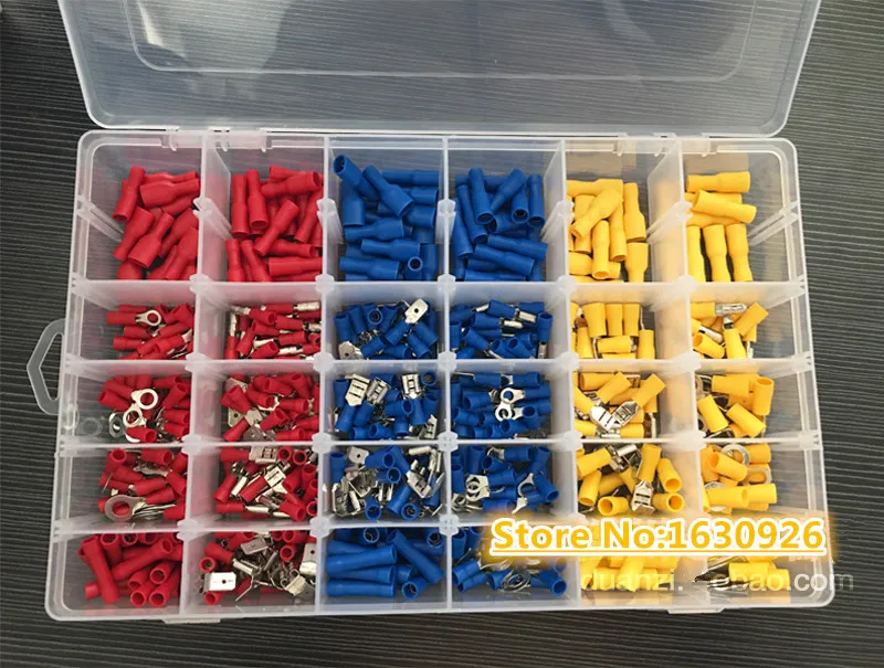 480pcs/ Box Insulated Terminals Electrical Crimp Connector Tube Wire