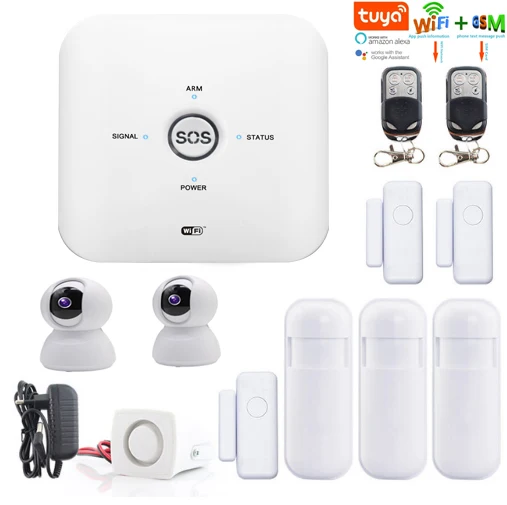 

Yobang Security WiFi GSM Home Security Burglar Alarm System IP Camera Fire Smoke Sensor Tuya APP Remote Control Alexa IFTTT