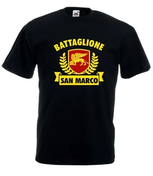 

2019 New High Quality Tee Shirt T-shirt Maglietta Stemma Battaglione San Marco Veneto Leone Indipendenza Summer T-shirt